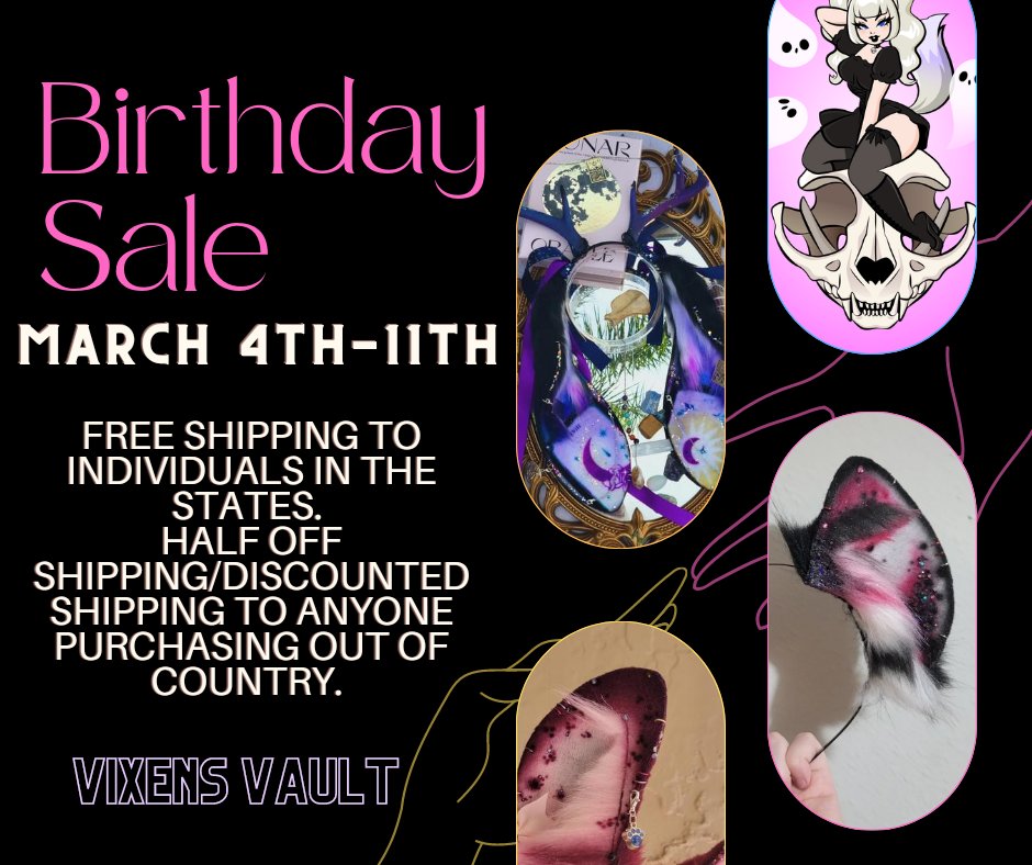 I'm having a Birthday Sale over at my store where I create handmade wearable accessories 

Link- instagram.com/_vixens_vault_… 
#petplay #animalplay #cosplay