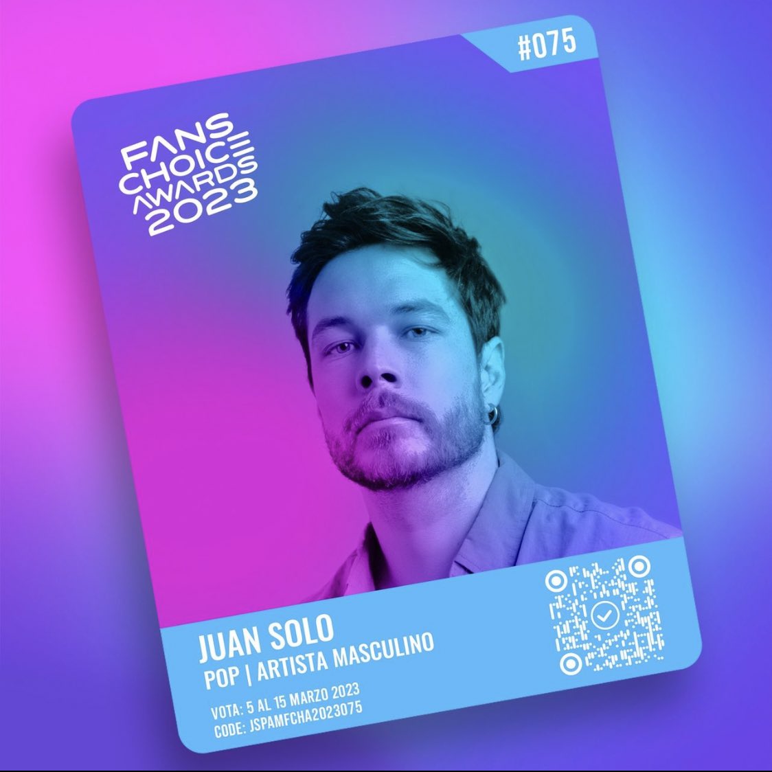 elcomandosolo's tweet photo. Nuestro @soyjuansolo está nominado en los @fchamx en la categoría POP- ARTISTA MASCULINO y para votar:
✅Entra al IG de los @fchamx  y busca el flyer de @soyjuansolo #075
✅Dale me gusta y comenta muchas veces
✅Comparte el flyer con amigos y familiares
¡Poder Comando Solo! https://t.co/ZOdCkfDui4