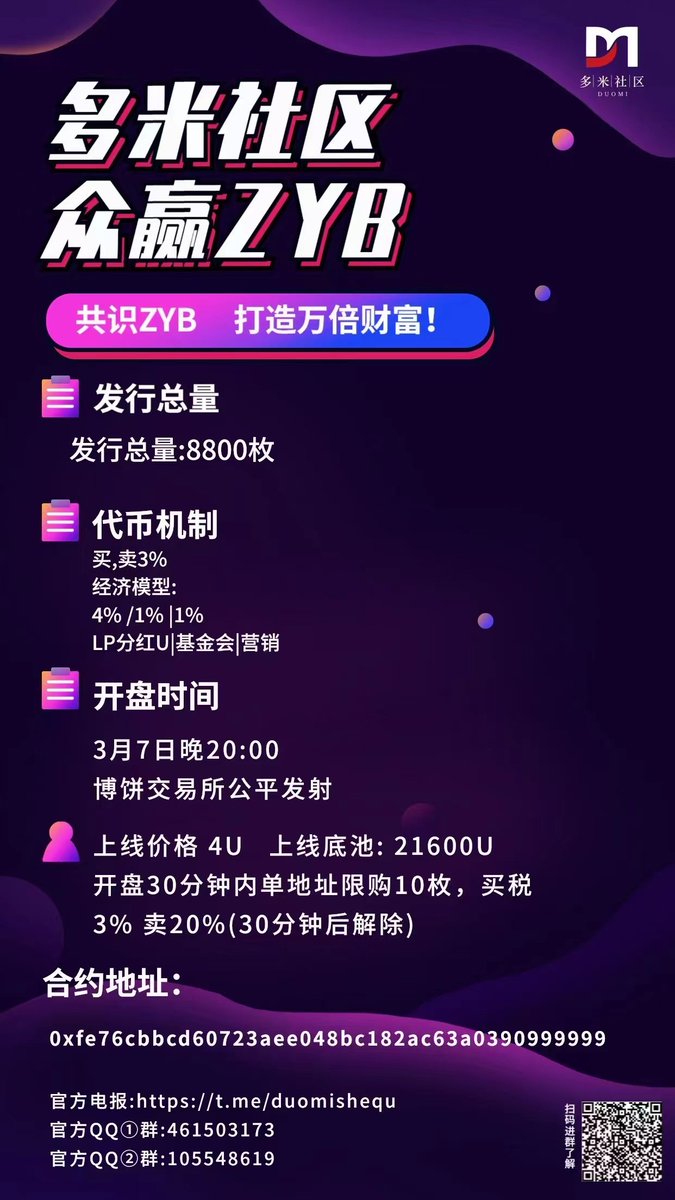 QN0789's tweet photo. Domi Foundation, which lasted for 3 months, gathered 108 blockchain enthusiasts! Start a Domi community! Together with 108 community elites, carefully planned, his first Token, ZYB! Come into being! 2023.3.7! It will fire fair in the BSC chain https://t.co/Vu7tg0Tbeh