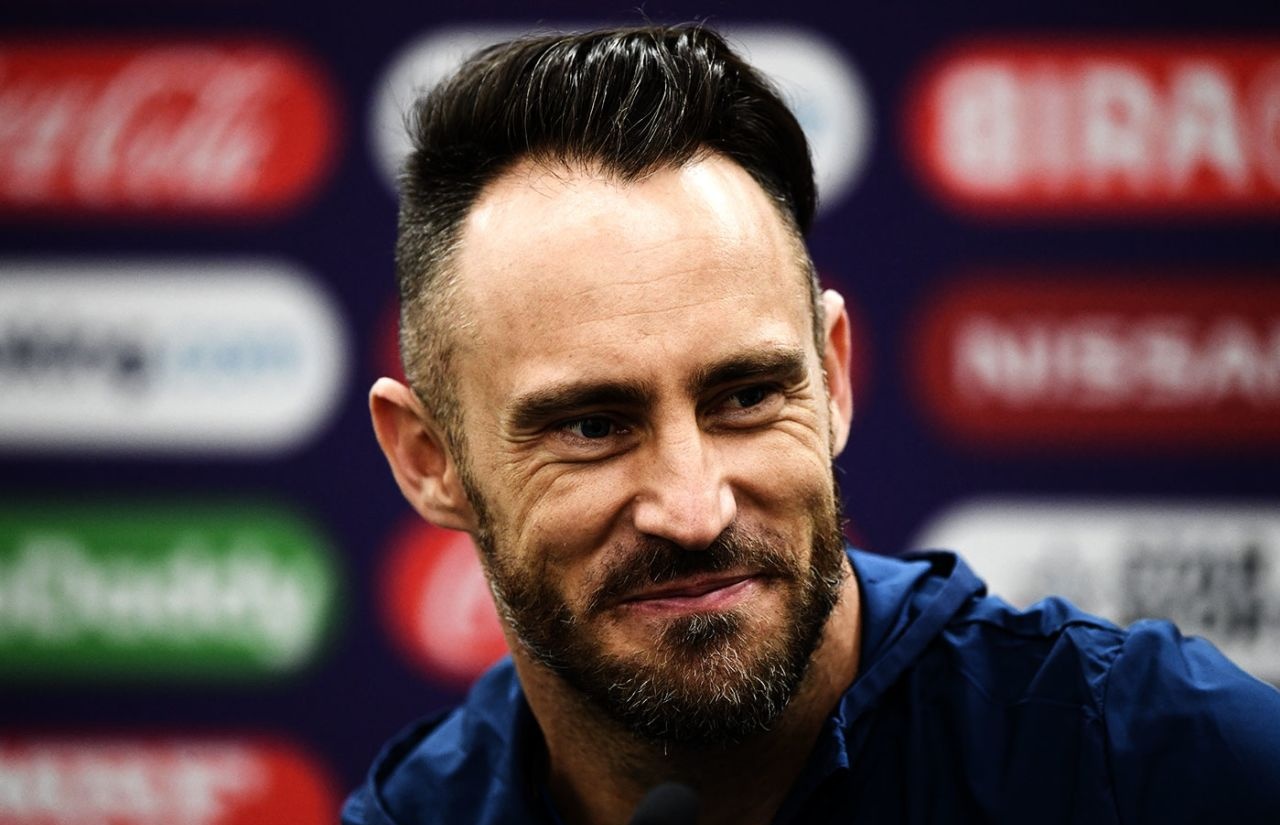 South Africa's Faf du Plessis during a press conference at Emirates Old  Trafford, Manchester Stock Photo - Alamy