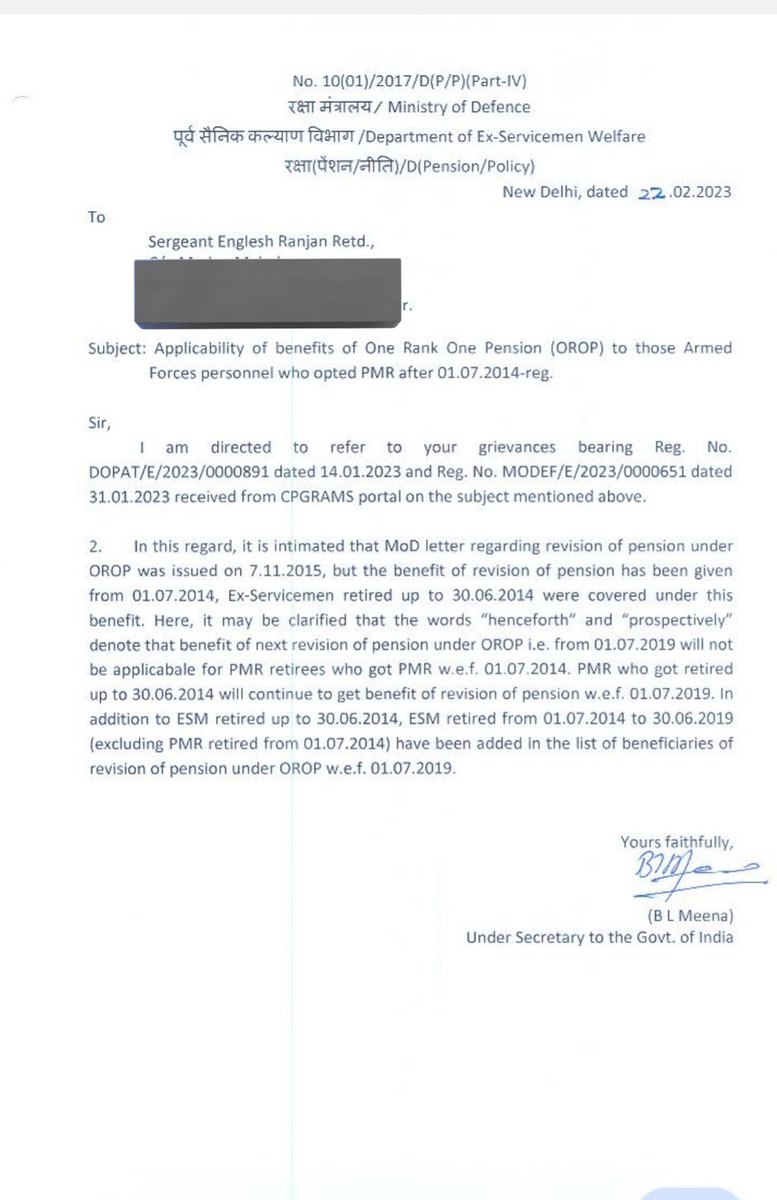 Sergeant Englesh Ranjan (Air Veteran) 🇮🇳 100K (@englesh_ranjan) on Twitter photo बताइए <a href="/narendramodi/">Narendra Modi</a> सर, आप कहे थे कि सबको OROP मिलेगा, PMR पर <a href="/INCIndia/">Congress</a> लोगो को गुमराह कर रही हैआपके <a href="/DefenceMinIndia/">रक्षा मंत्री कार्यालय/ RMO India</a> @rajnahsingh जी को उनके ही अफसर आपकी बातों को अफ़वाह साबित कर रहे हैं जो सरासर आपके खिलाफ़ राजनैतिक साज़िश महसूस होती है
Meaning of henceforth & prospectively👇🏻 बताइए <a href="/narendramodi/">Narendra Modi</a> सर, आप कहे थे कि सबको OROP मिलेगा, PMR पर <a href="/INCIndia/">Congress</a> लोगो को गुमराह कर रही हैआपके <a href="/DefenceMinIndia/">रक्षा मंत्री कार्यालय/ RMO India</a> @rajnahsingh जी को उनके ही अफसर आपकी बातों को अफ़वाह साबित कर रहे हैं जो सरासर आपके खिलाफ़ राजनैतिक साज़िश महसूस होती है
Meaning of henceforth & prospectively👇🏻