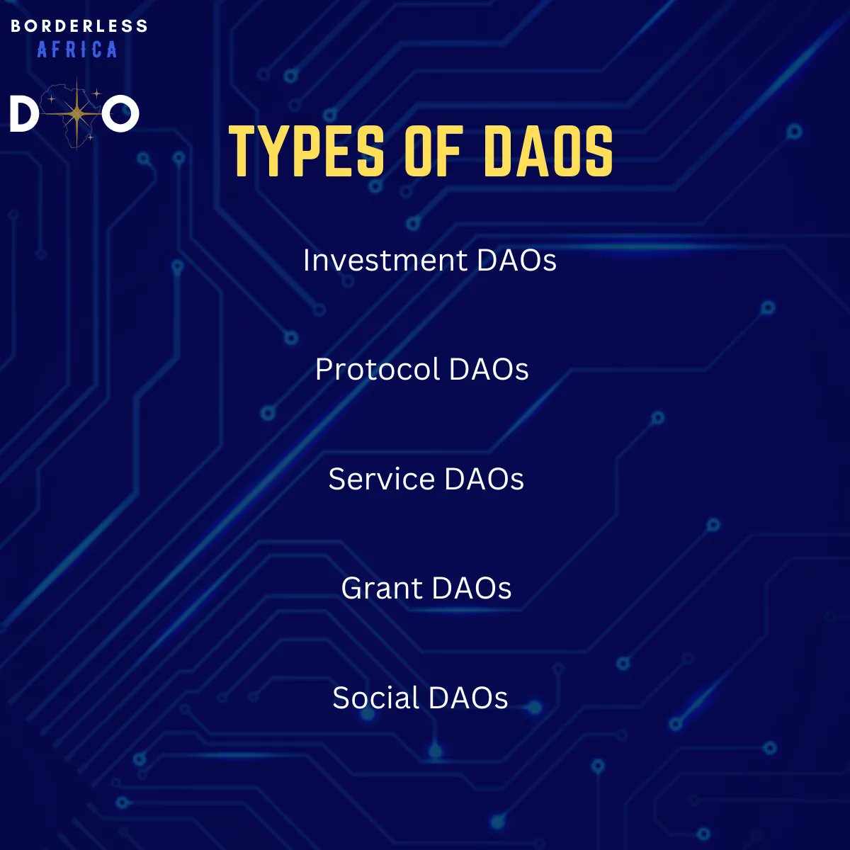 DAOs are redefining communities and organizations. 

How many DAOs are you part of?

 Make sure you join a DAO today and contribute positively!

#web3worldafrica #DAOs #web3
