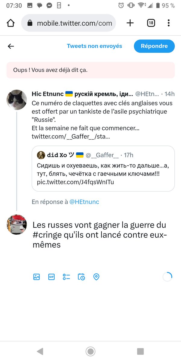 Thibaud_Ochem's tweet image. Non je n'ai pas déjà dit ça @TwitterFrance @TwitterMktgFR @TwitterSupport @Twitter donc soit c'est vous qui êtes nuls soit c'est de la #censure #censorship 
je penche pour l'option deux #twittercollapse merci @elonmusk, vraiment c'est n'importe quoi. @HEtnunc