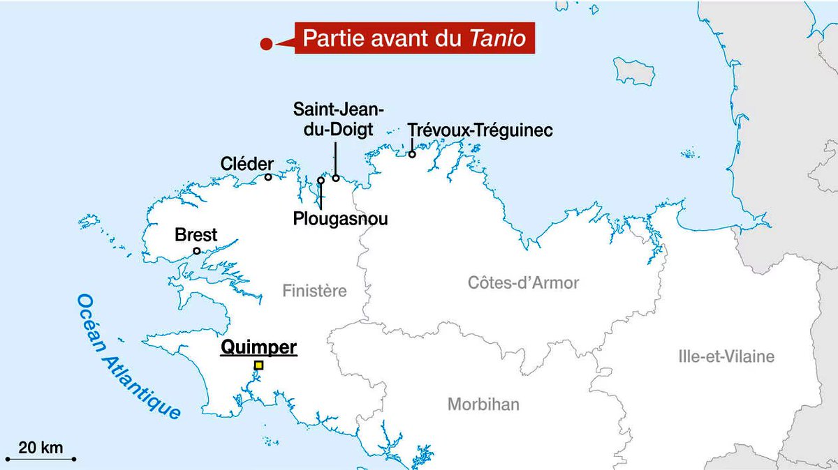 7 mars 1980 : Chargé de 27 000 tonnes de fioul lourd, le pétrolier Tanio sous pavillon malgache se brise en deux au large de Roscoff, tuant 8 marins.

8 000 tonnes se répandent en mer et vont polluer les côtes du Finistère et des Côtes-d'Armor.

43 ans après, il fuit toujours…