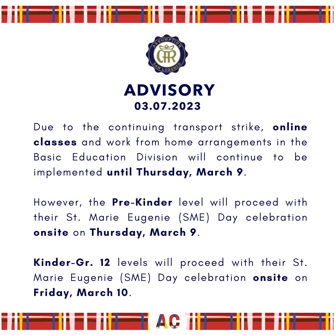 ACBasicEd's tweet image. ADVISORY
March 07, 2023. 
AC - Basic Education Division