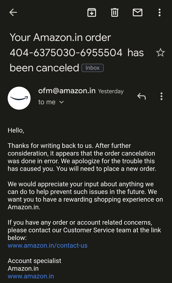 Rarahulnegi's tweet photo. Is it true amazon customer service i am not able to place order from last 3 days, No one is ready to listen my problem, not is there a solution to my problem.
@amazonIN @AmazonHelp @amazonnews @amazon https://t.co/iOJ2urpykw