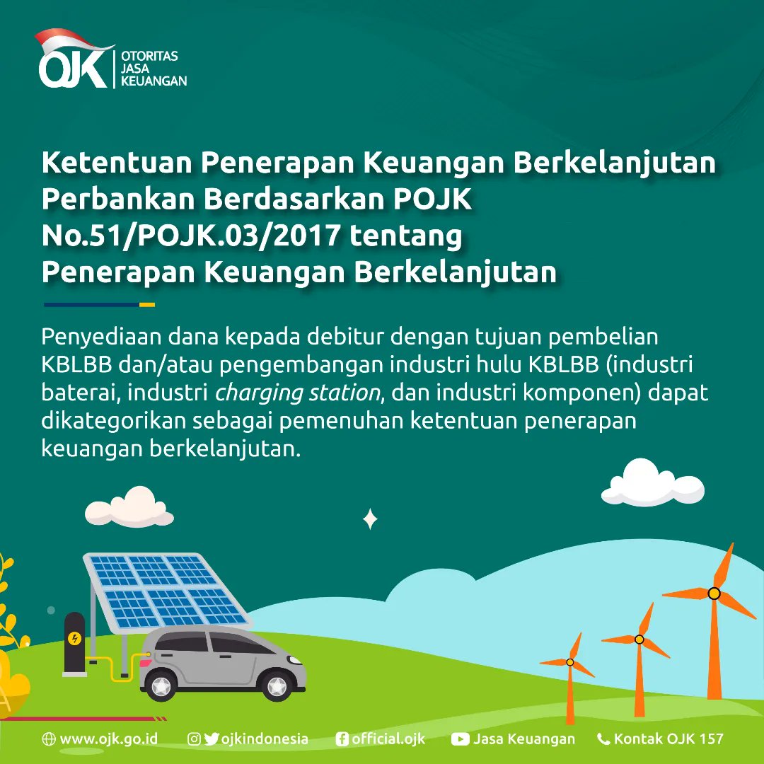 ojkindonesia's tweet photo. Kita akan kupas satu-satu nih apa saja insentif yang telah OJK berikan. Pertama, kita lihat insentif di sektor Perbankan yuk!

#OJKIndonesia #Keuangan #KBLBB #RamahLingkungan #KendaraanListrik #MobilListrik #MotorListrik #Perbankan #InsentifOJK #Proaktif #Kolaboratif https://t.co/v3RQoDwink