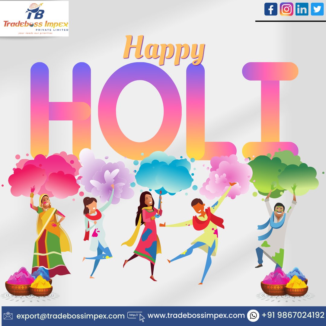 TradebossImpex's tweet photo. Happy Holi to you and your family
Enjoy the colors of life

#Holi #Holi2023 #HoliFestival #HolikaDahan #HoliSpecial #HoliHai #Indian #indiaproducts #indianfood https://t.co/CU9C6omcTi