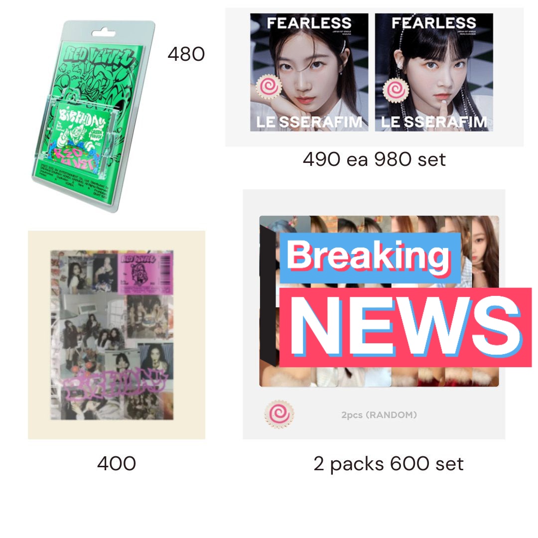loveysdate's tweet photo. 🎧 ❛ wts lfb ph .ᐟ 

╰ red velvet birthday smini and photobook ver sealed, le sserafim kazuha eunchae solo jacket sealed 

୨୧゛tingi, prices on pic
୨୧゛rv albums onhand at ph seller (can ship directly to you), soljacks stbo
୨୧゛up to 1 wk reservation

dm to claim~ https://t.co/eEXDCGkw7X