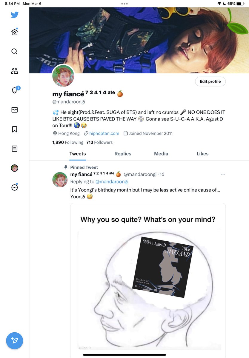 mandaroongi's tweet photo. New layout #MinMarch #Yarch #Sugarch #YoongiDay #SUGADay2023 🌱🧡🍃🍊😆💙 https://t.co/NXvi8LV5RV