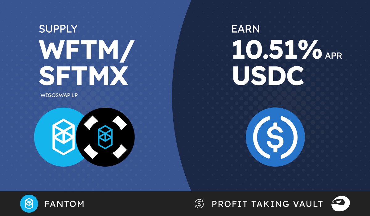 Yield_Ninja's tweet photo. No one likes IL.

Everyone likes earning good returns in stablecoins.

And GigaBrains love earning $FTM and $USDC at the same time!

Yield Ninja's WFTM-SFTMX Wigoswap LP vault has seen a nice boost in APR to 10.51% !

Minimal IL &amp; automatic profit-taking.

https://t.co/GAE9UcBc29 https://t.co/oDFSXLTqun