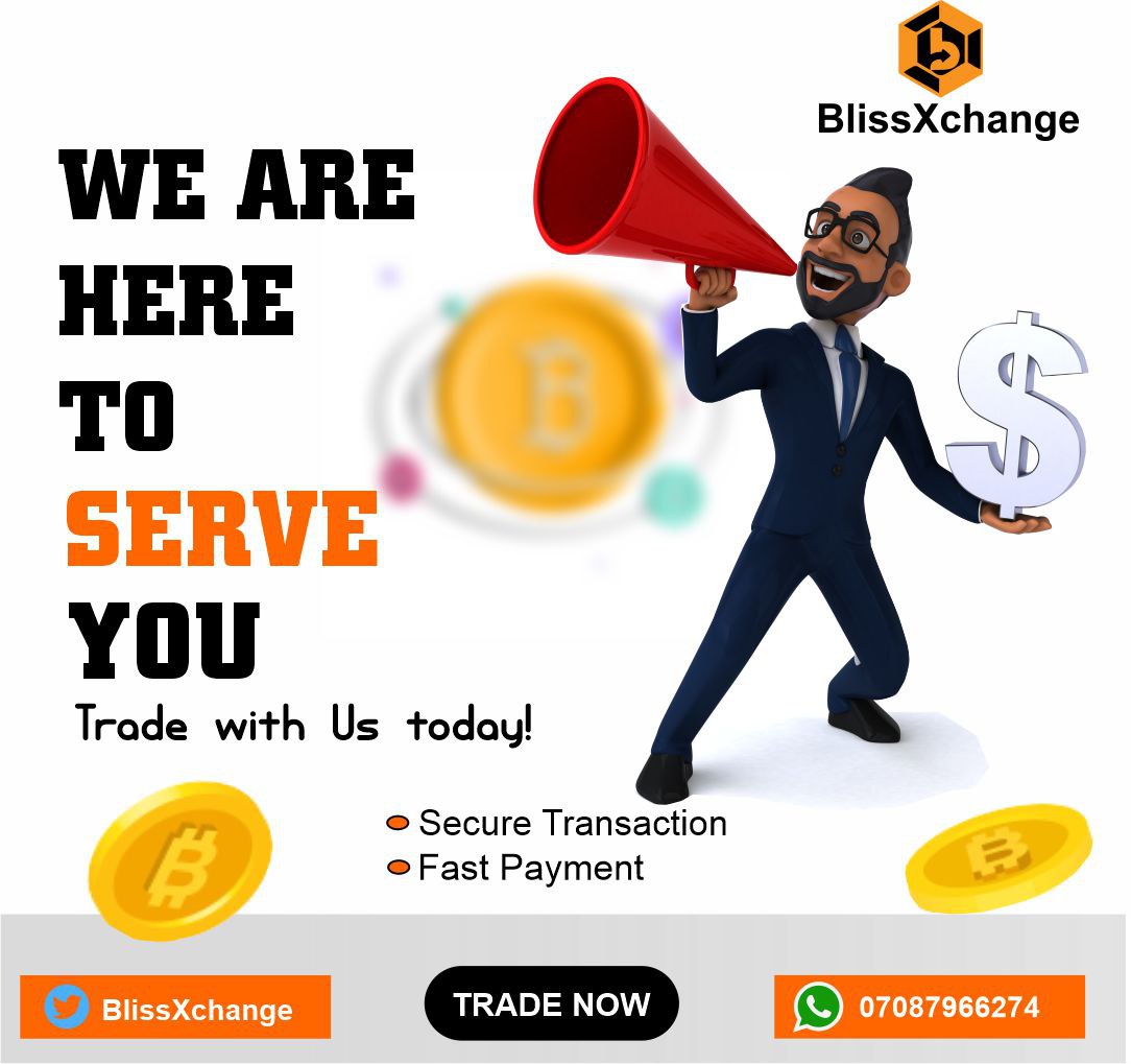 Serving you has always been our top priority.
Secure Transaction and fast payment are 💯% guaranteed.

Get intoch with #BlissXchange today!
wa.me/message/GPF2G5…

#BlissXchange #P2P #Trade #Crypto