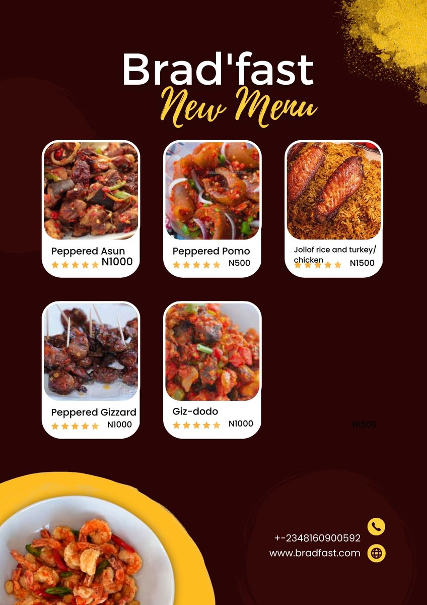 Our menus are all open for delivery..
Send us a dm, tell us what you would like and trust us to deliver at your door step. 
#braqdfast #foodislife #ibadancaterer #foodvendor