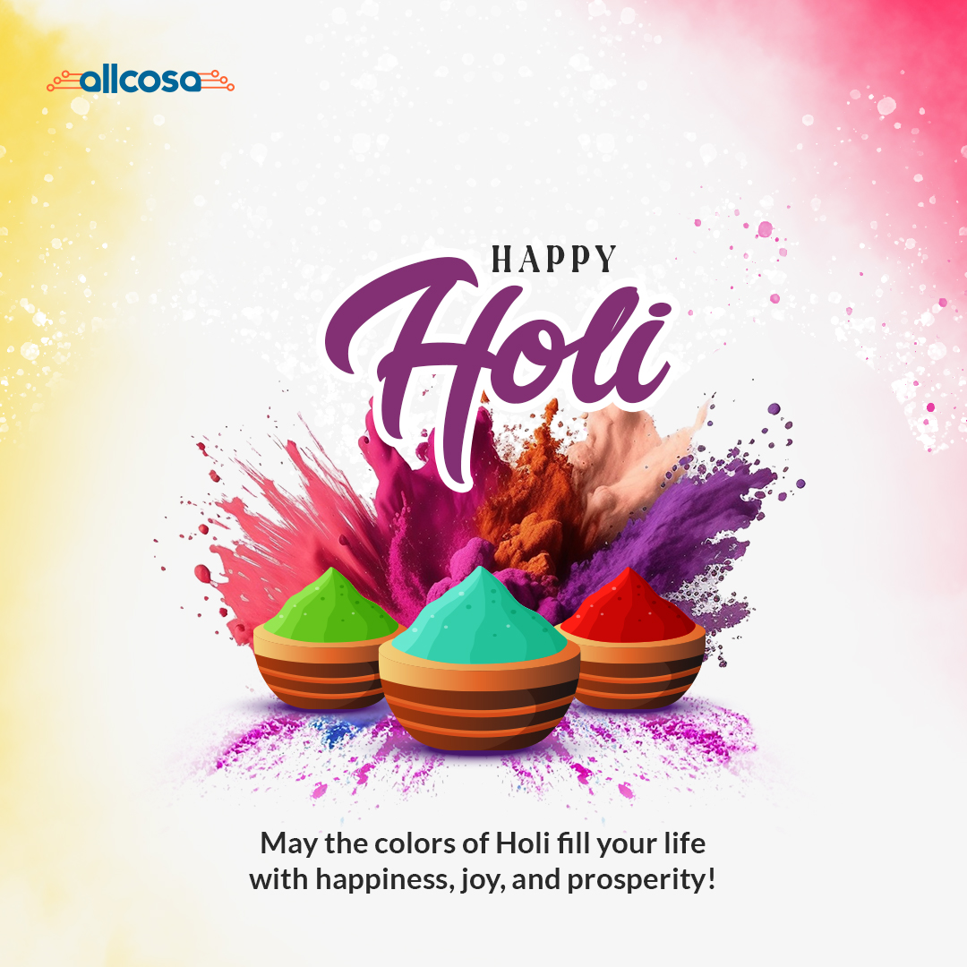 Allcosa's tweet photo. "Allcosa wishes to all, a very Happy Holi! May the colors of the festival brighten your life with joy and happiness." 

#होली #HappyHoli, #FestivalOfColors, #HappyHoli2023, #HoliCelebrations, #ColorfulMemories, #FestiveVibes #allcosaholiwishes #holiwishes https://t.co/3Nbh5yENNd