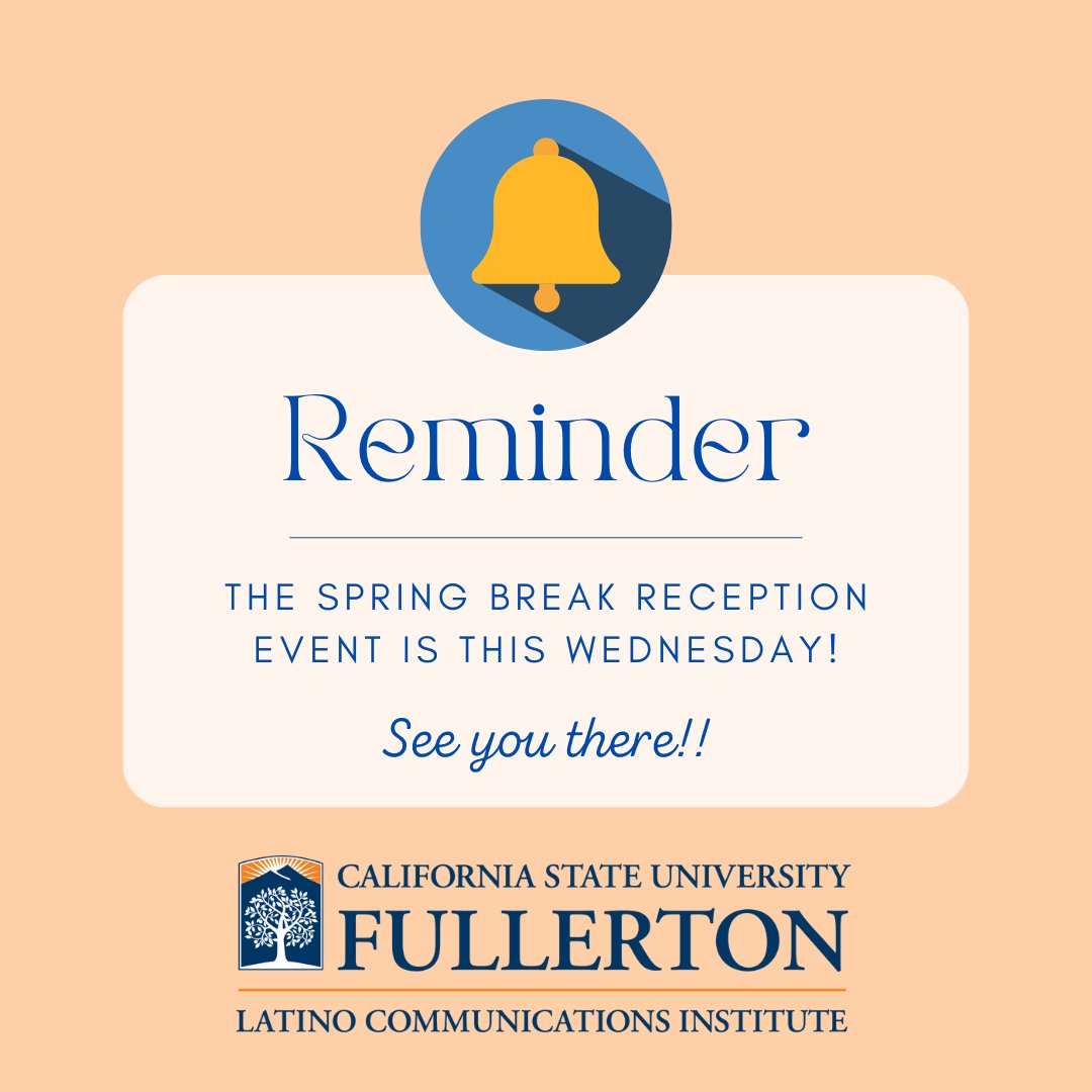 Hello, LCs! 

This is a reminder of our upcoming Spring Reception Event!

Please join us this Wednesday in room CP-450 at 12:00 p.m. And of course, we will provide FREE sandwiches and salads! 

If you would like to attend, please RSVP: forms.gle/mucFcuanfrGyKQ…
