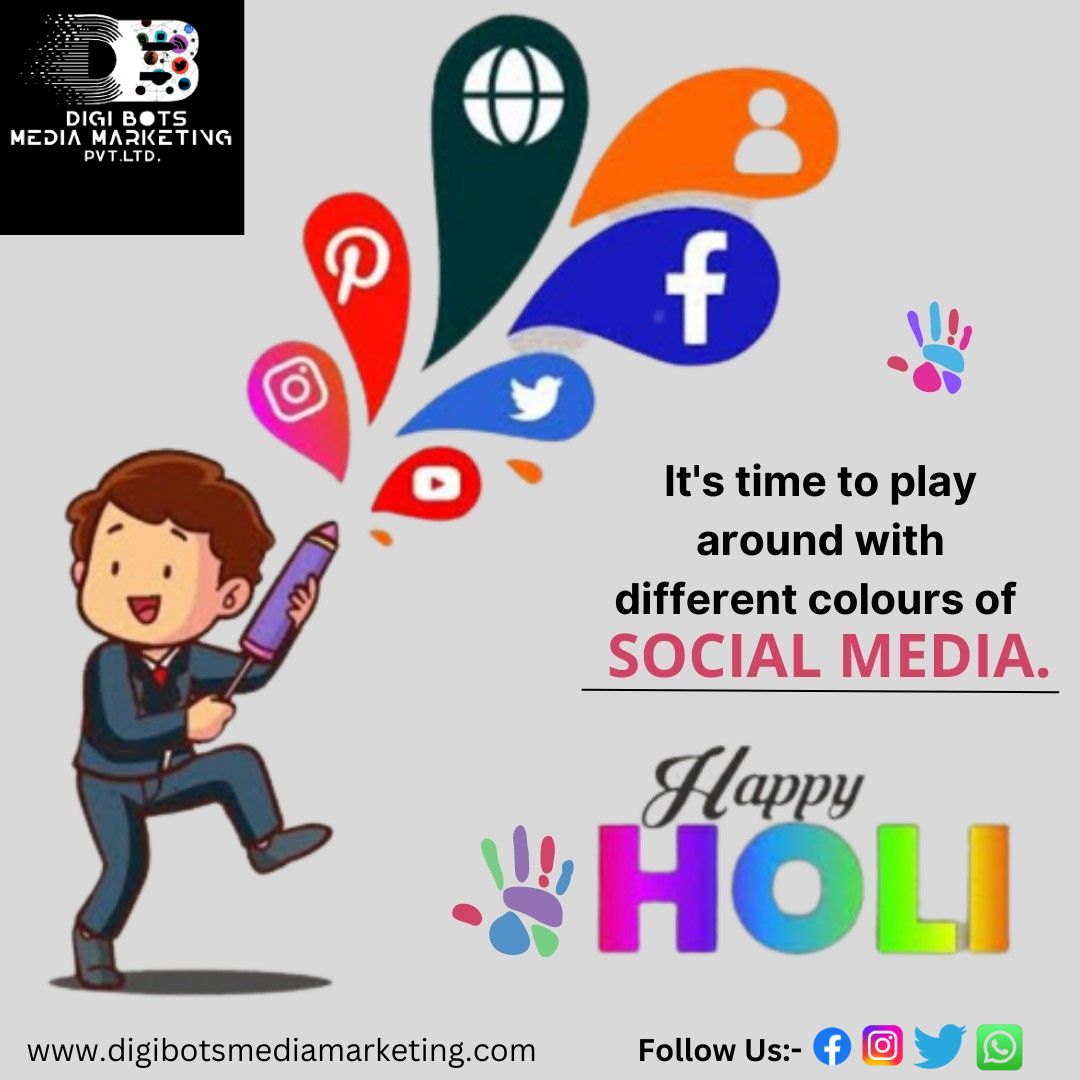 digibotsmedia's tweet photo. It's time to play around with different colours of social media Happy Holi
@digibotsmedia 
https://t.co/DGKHFyJvUb

 #HappyHoli #holi2023 #holifestival #festival #colors #holifestivalofcolours #festivalofcolours #holicelebration #indianfestival #digibots #digibotsmediamarketing https://t.co/MMog4j1jkn