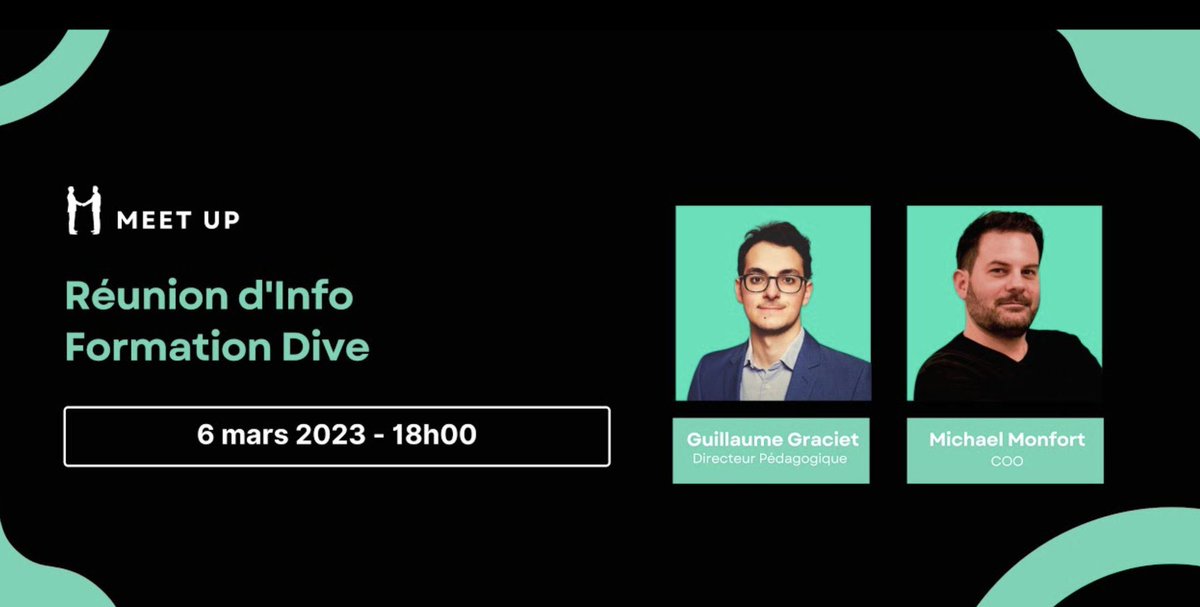monfortmichael's tweet image. 🎬 Hier soir avec @GuillaumeJRG et la team du @Bocal_Nice nous organisions la première réunion de présentation du programme Dive, notre toute nouvelle formation #DevWeb 100% gratuite 💸 Il faut que je me rôde encore un peu à l’exercice 😅 mais le #replay est dispo 🚀 ⬇️ #YouTube