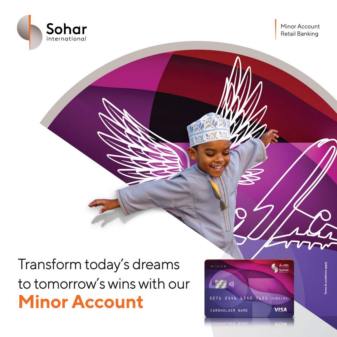 sohar_intl's tweet photo. Plan for a future filled with wins for your little one with a saving account that encourages early savings and future planning.
Visit your nearest branch to open a Minor Account or get a call back by filling in the form: https://t.co/bx8ecqPpgC
T&C apply
#MinorAccount https://t.co/Nyjavr1RQi