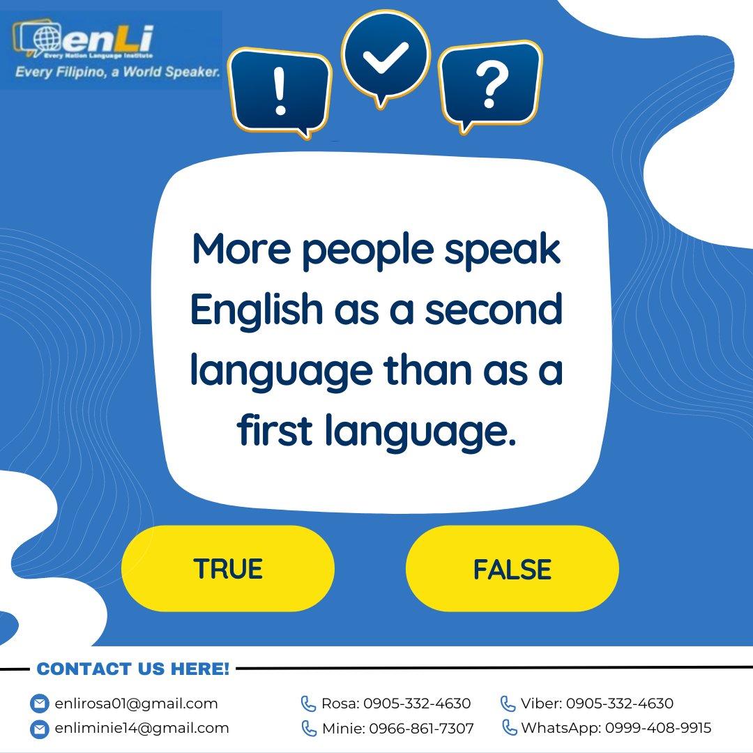 Enli_PH's tweet image. 𝐆𝐄𝐓 𝐀 𝐂𝐇𝐀𝐍𝐂𝐄 𝐓𝐎 𝐖𝐈𝐍 𝟏-𝐖𝐄𝐄𝐊 𝐒𝐄𝐒𝐒𝐈𝐎𝐍 𝐎𝐅 𝐘𝐎𝐔𝐑 𝐂𝐇𝐎𝐒𝐄𝐍 𝐋𝐀𝐍𝐆𝐔𝐀𝐆𝐄

Click the link below to join:
web.facebook.com/ENLILanguageSc…

#win #surewin #enquiz #language #languageschool #free #march #summercampaign