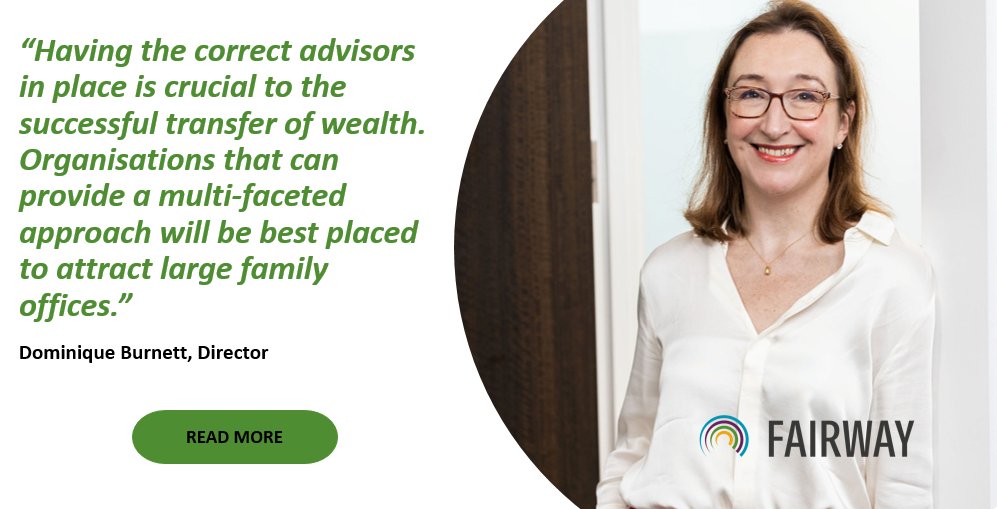 Fairway's Dominique Burnett recently spoke with BL Global GMagazine about the opportunities and challenges that the shift in wealth from the baby boomer generation to the millennials provides and what this means for wealth management. Read more > 
bit.ly/3L3dNEa