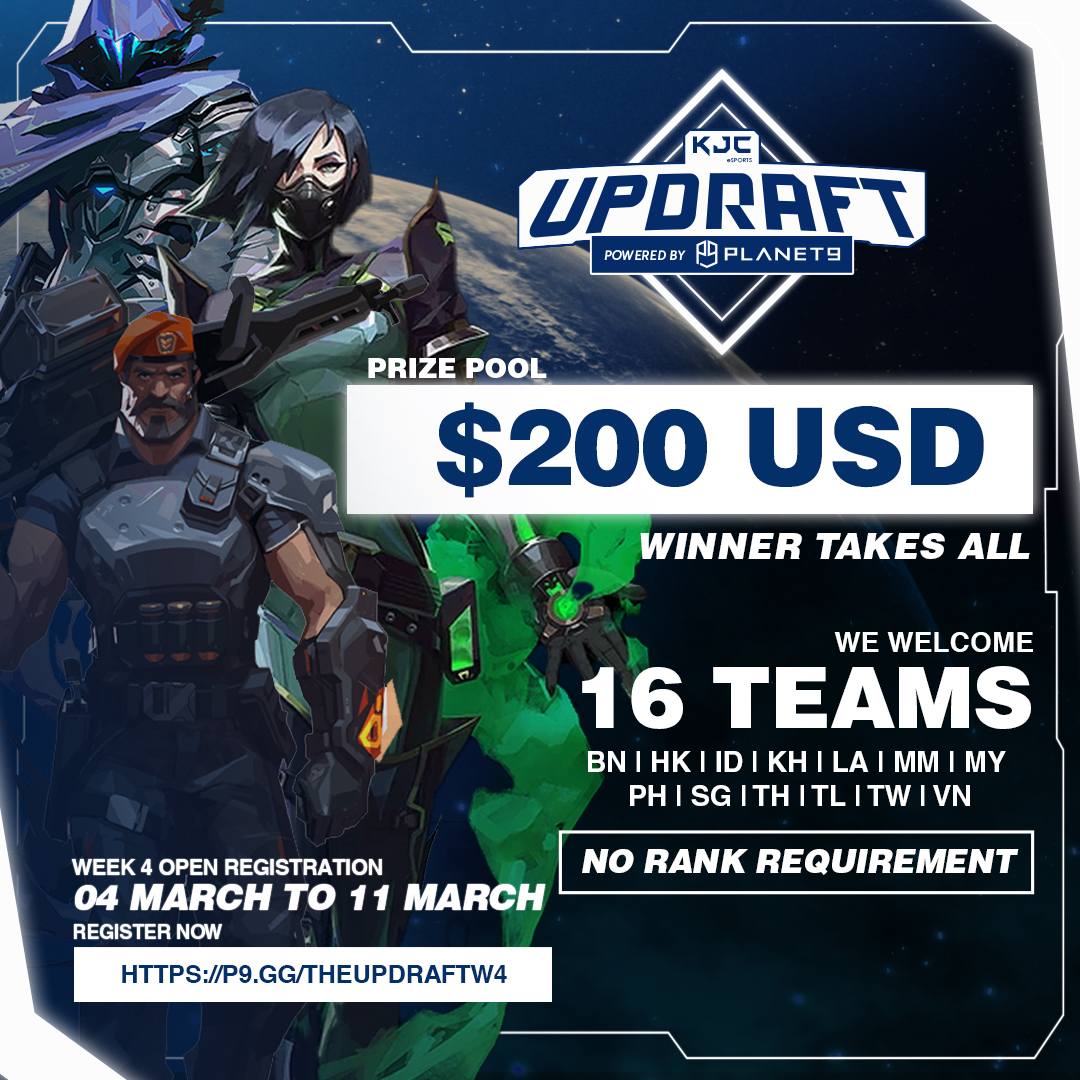 BuffUpGG's tweet photo. โซDo you want to be on top? The only way is to UPDRAFT! โซ
Register here:
๐นhttps://t.co/w0WeTAcBEA
๐ฐ 200 USD Winner-Takes-All
๐ฅ16 TEAMS
๐ซNO RANK REQUIREMENT
REGISTER NOW!
This tournament is powered by: @planet9gg
#masteryourplay #welcomelanding #valorant #KJCUpdraft https://t.co/uDtkISg3ci