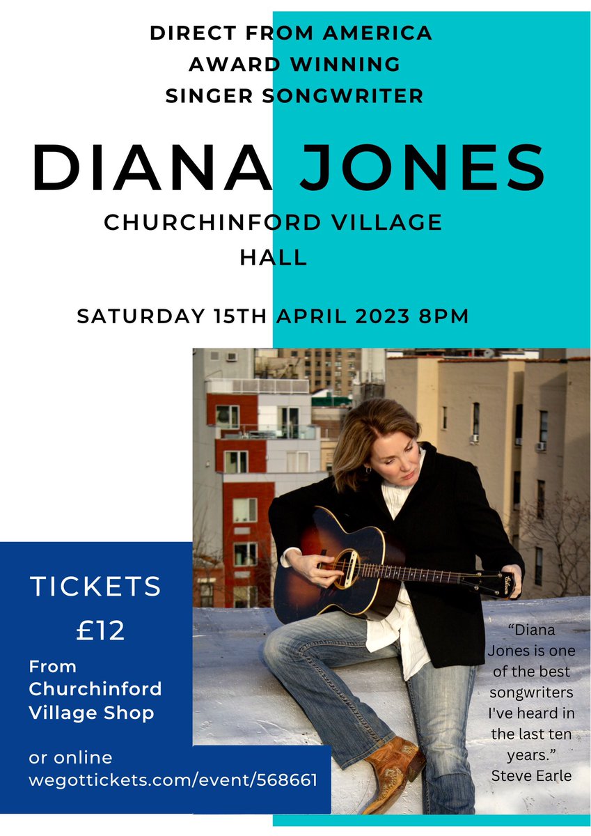 See the brilliant Diana Jones in Churchinford near Taunton.
With special guest Greg Hancock. Tickets on sale now.