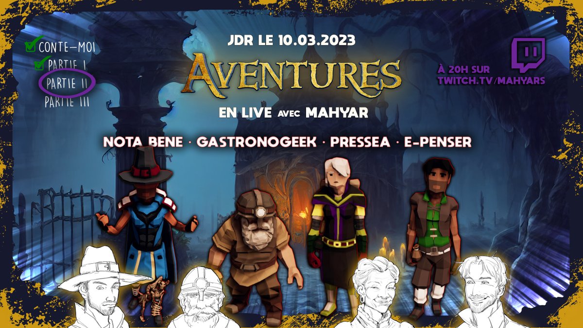 MJmahyar's tweet photo. Ce vendredi, c'est JDR avec les narrateurs @NotaBeneMovies @Gastronogeek @Pressea_ et @epenser https://t.co/TPilCTQ02Y