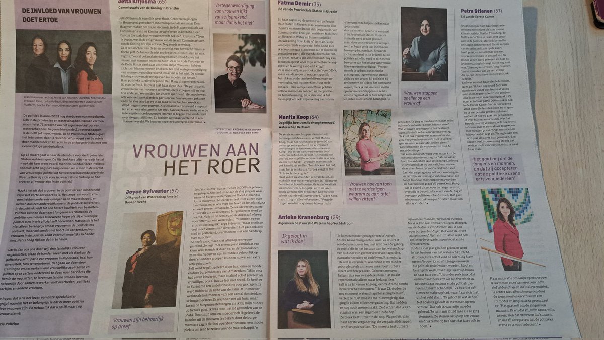 clarionwegerif's tweet image. Bijlage @StemopeenVrouw in @trouw. Goed initiatief met dijkgraaf @joycesylvester als boegbeeld op de voorpagina. Stem 15 maart op een vrouw lager op de lijst voor #PS2023 en #WS2023 ✏️