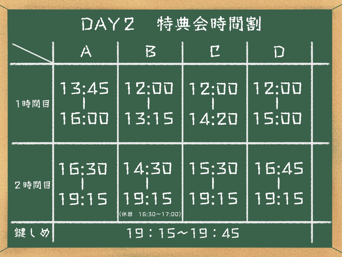 DAY2 タイテ公開📣

※グループによっては途中で休憩時間あり
※最後以外は鍵しめを行わず、時間になり次第特典会を終了します。

ライポケよりメールを送りましたが
購入者は必ず以下の回答お願いします。
forms.gle/e5wQFH4zi3uA7j…

前方優先
t.livepocket.jp/e/moshigaku-ma…
通常
t.livepocket.jp/e/moshigaku-02