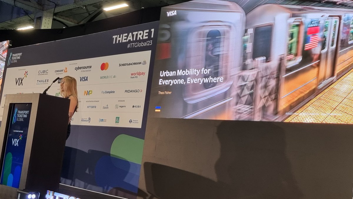 In the Transport ticketing Global event in London this morning, with the whole transport and payment industry!  Starting with <a href="/Visa/">Visa</a> talk : #Urbanmobility for Everyone, Everywhere  by Thea Fisher!