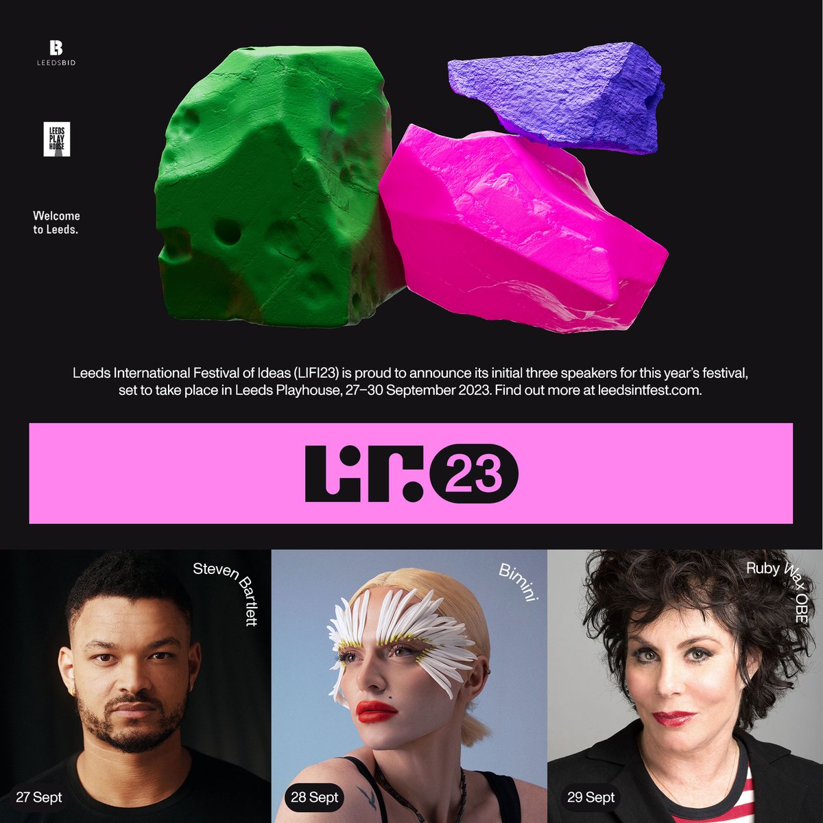 🚨 Get ready to experience #LIFI23 🚨

We're thrilled to reveal our first three speakers who'll be taking the stage at our new venue on 27-30 September 2023. 

Prepare yourselves for inspiring talks from the most innovative and thought-provoking thinkers on the planet 🧵
