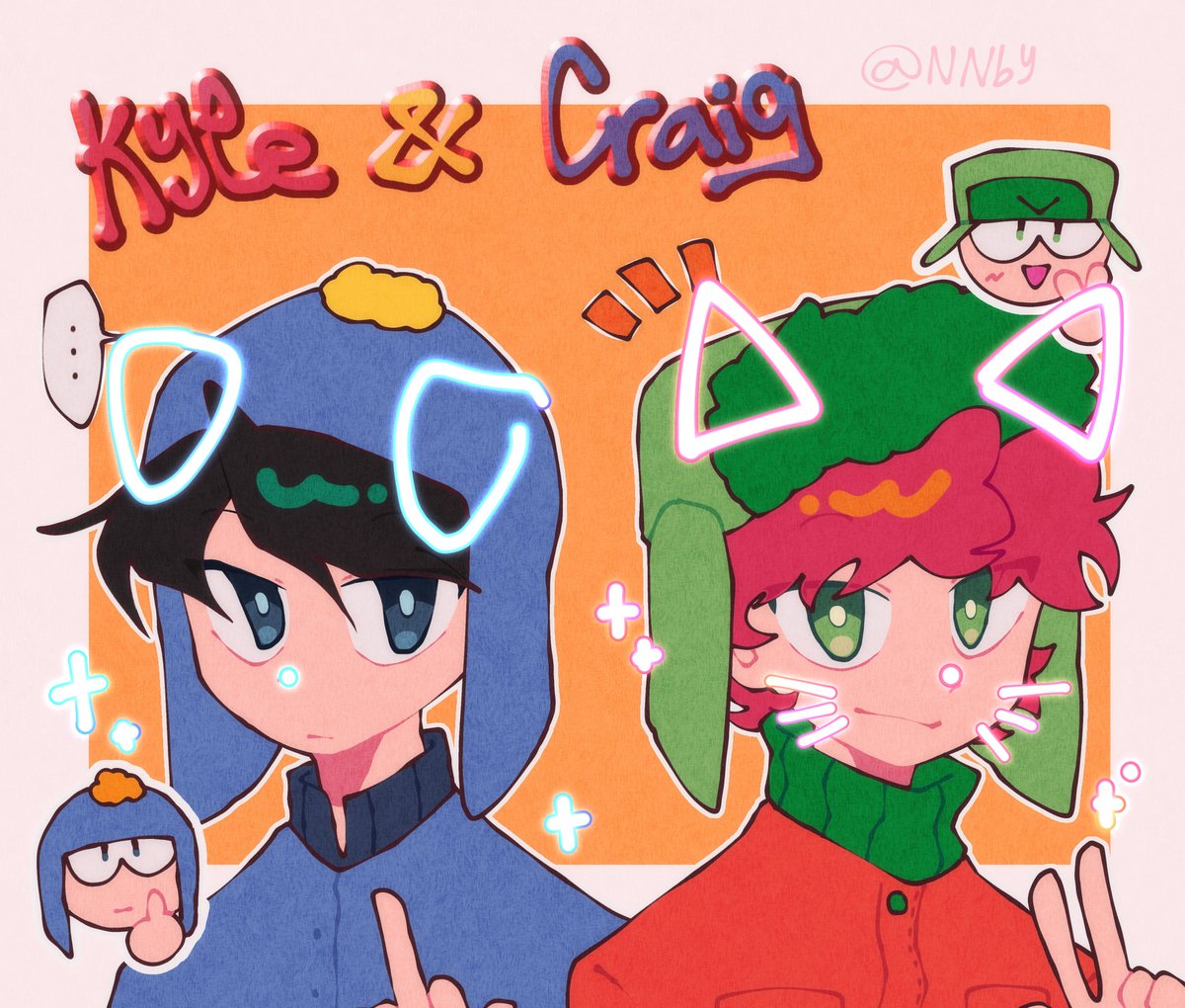 My two fav boys ꒰⌗´͈ ᵕ ॣ`͈⌗꒱৩💓💓💓💖💖
#SouthPark #spkyle #spcraig