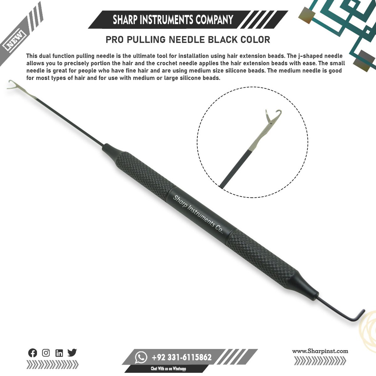 HairKits's tweet image. Pro Pulling Needle - Hair Extension Tool
Pro Pulling Needle for I-Tip Hair Extensions by Stainless Steel Threading and Sectioning Tool for Tubes, Beads, Microbeads, Microlinks (2 Units)
#sharpinst 
#hairstyles #hairextensions #humanhair #humanhairextensions #weftextensions #weft