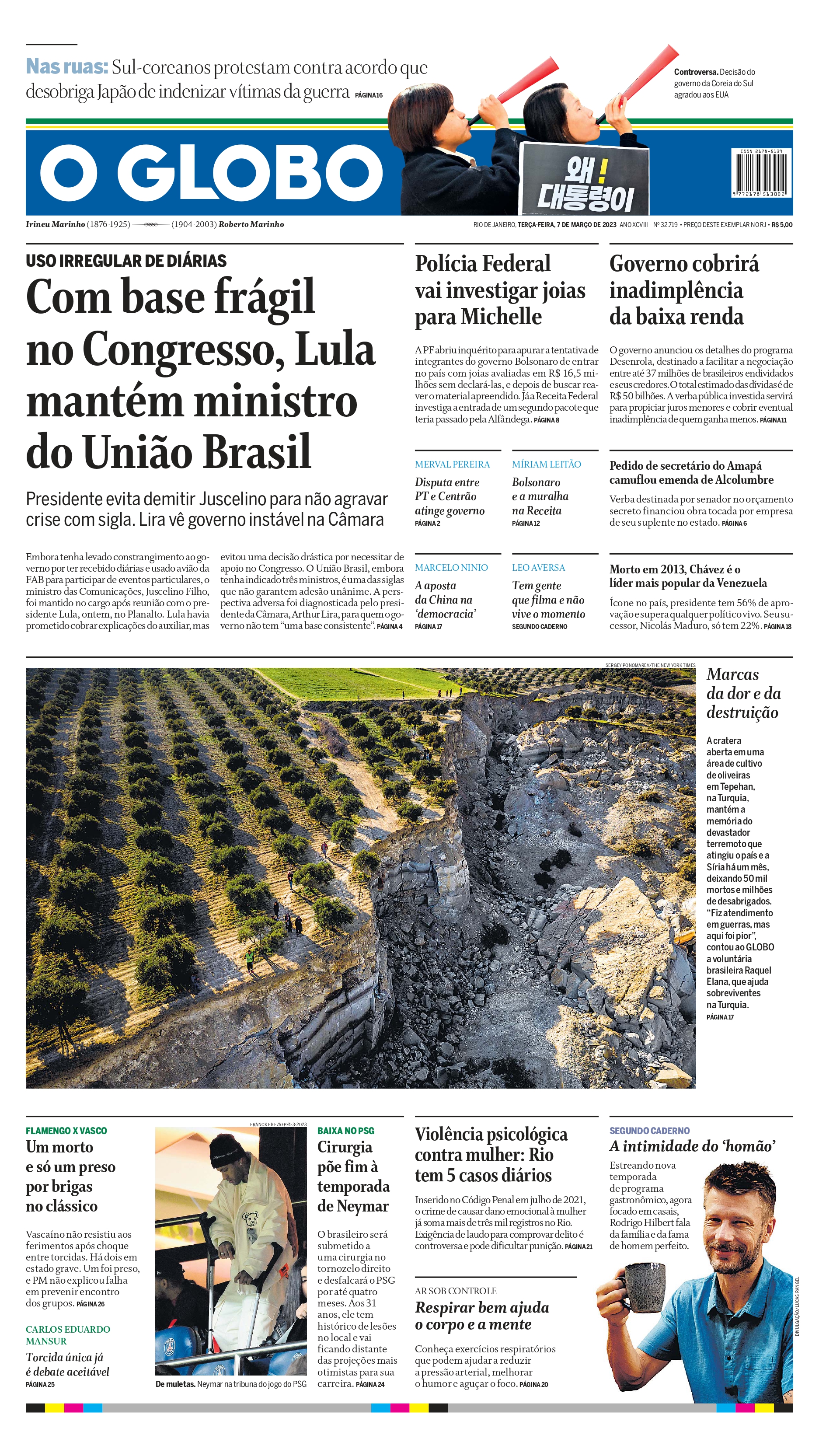 Jornal O Globo on X: Capa da edição desta terça-feira; confira