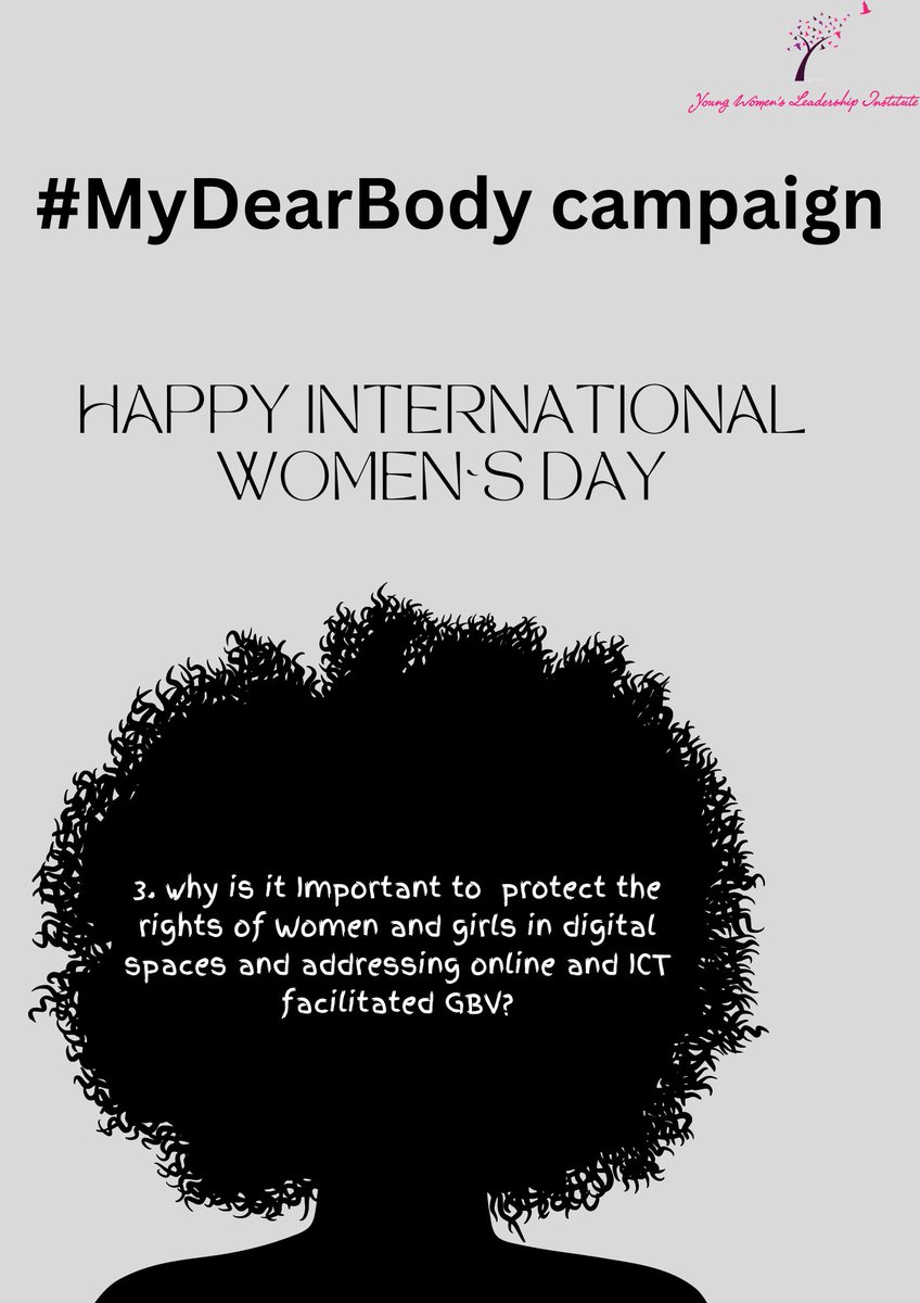 ywli_info's tweet photo. Q3
Why is it important to protect the rights of women and girlsin digital spaces and sddressing online and ICT facilitated GBV? #MyDearBody #EmbraceEquity #EverydayFeminism #IWD2023 @awdf01 @woman_kind @UAFAfrica @ajws @BlackFemFund @AWID https://t.co/qvw7OzaCrk