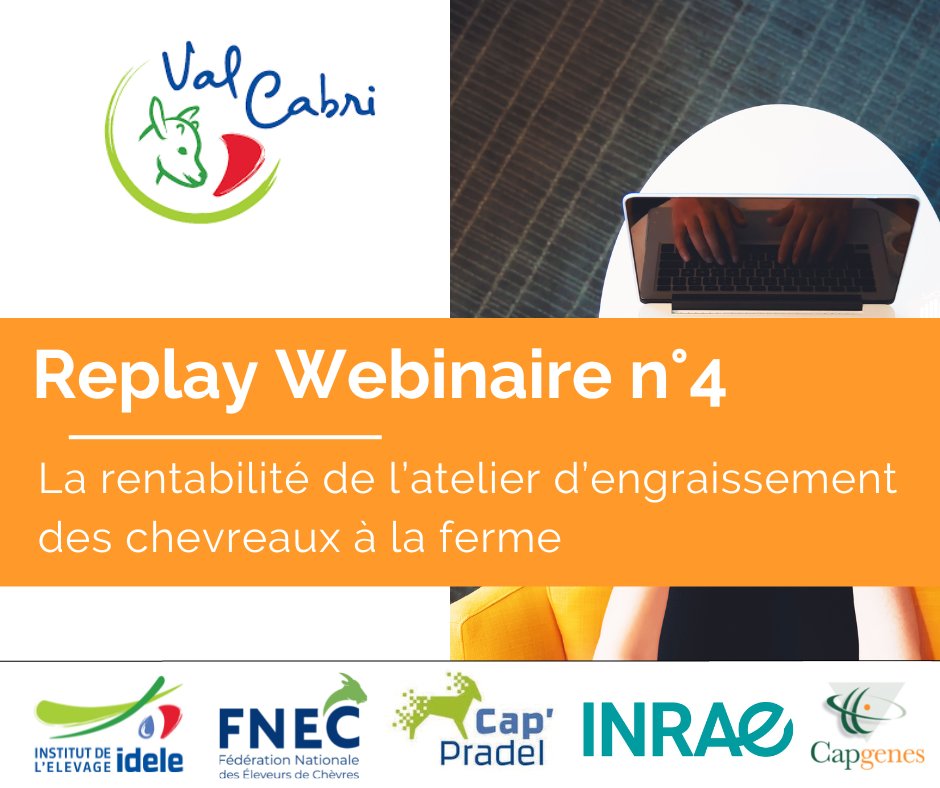 InstitutElevage's tweet photo. Replay Webinaire 💻 | #ValCabri 🐐
🔸 4ème webinaire
👉 #Rentabilité de l’atelier d’engraissement des chevreaux à la ferme
↪ Présentation des résultats éco
✅ 30 élevages
✅ Dimensions, itinéraires techniques & circuits de commercialisation très divers
🎞 https://t.co/l0rb4queqg https://t.co/OMhYs97gA3