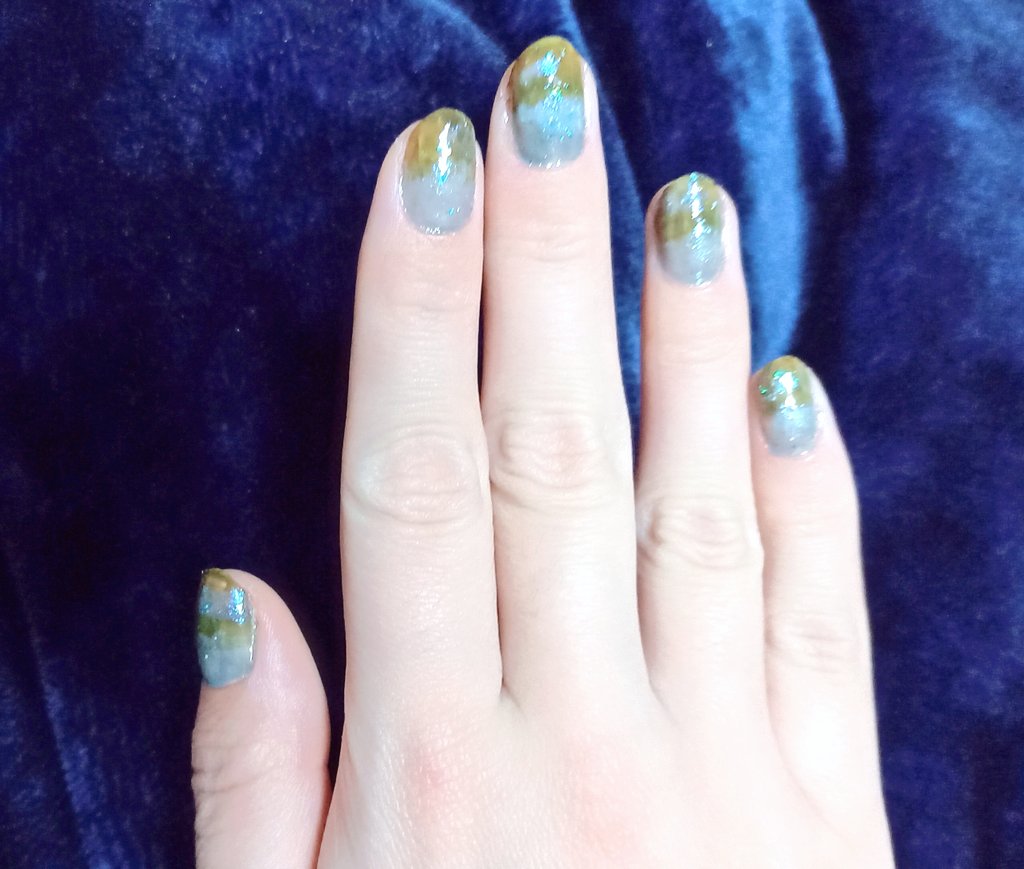 solo nail polish 1girl close-up blue nails aqua nails fingernails  illustration images