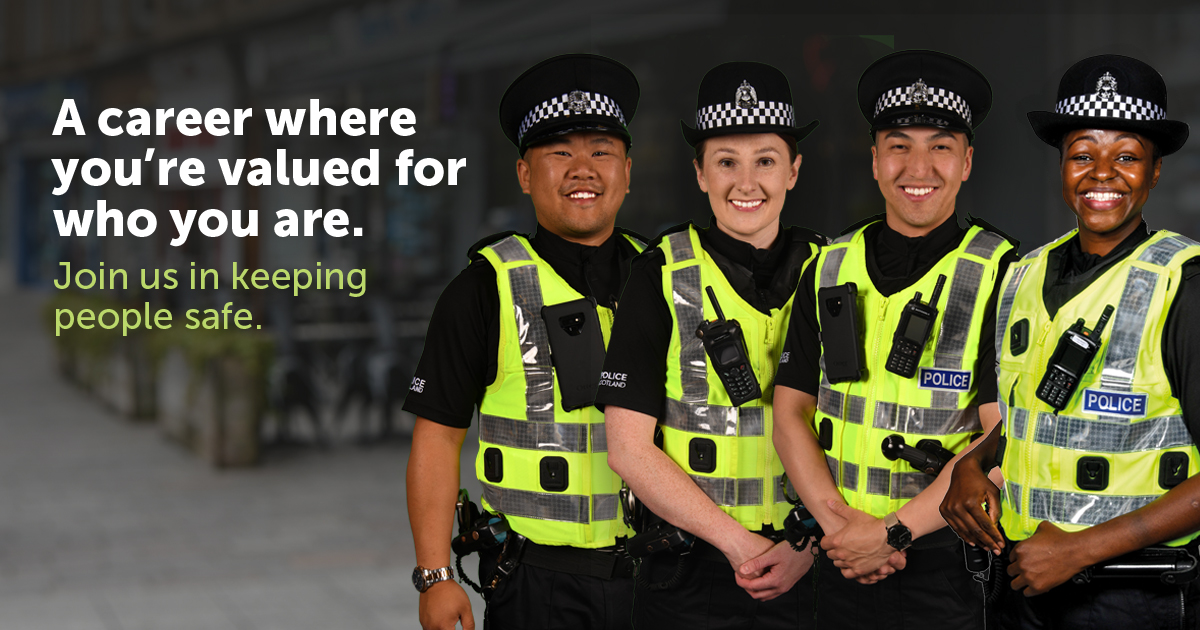 Are you from an ethnic minority background and interested in joining the police? 

Join our online event on Thursday 9th March, 6.30-8.30pm, to learn about our recruitment process and to speak to officers.

To sign up, email ➡️ recruitmentpositiveactionteam@scotland.police.uk