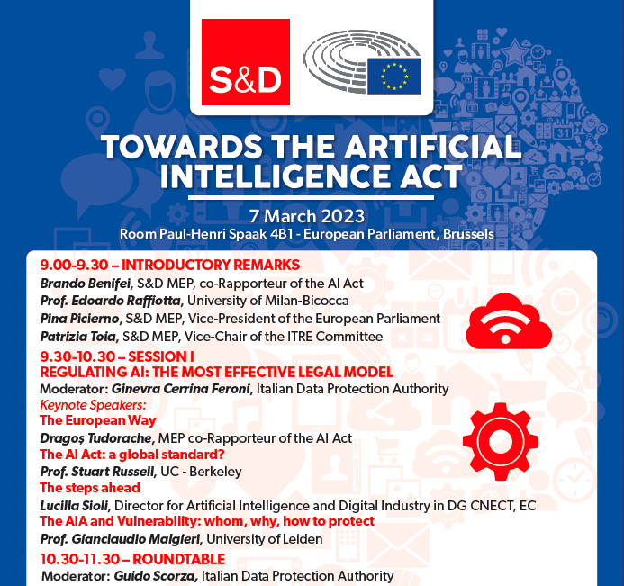 edri's tweet photo. 1/3 Today, EDRi's @sarahchander will speak in @Europarl_EN with #AIAct rapporteur @brandobenifei on how the EU's AI law must protect people from discriminatory #surveillance.

❌We need a full #BAN on Biometric Mass Surveillance, #PredictivePolicing &amp; harmful AI in #migration. https://t.co/Q41Q7pTim8