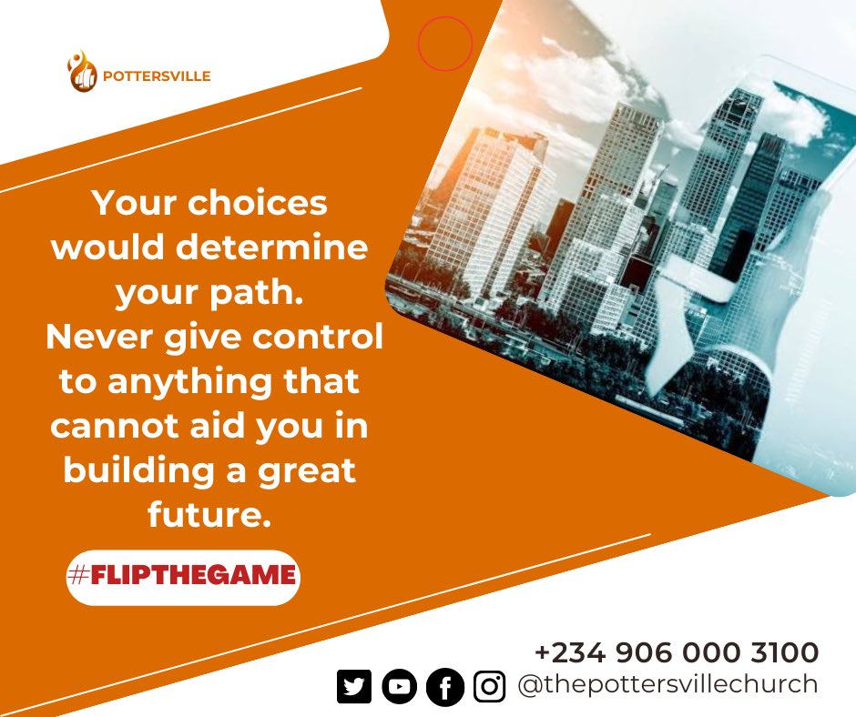 KayodeOguta's tweet photo. Your choices would determine your path.
Never give control to anything that cannot aid you in building a great future.
#FLIPTHEGAME https://t.co/tEHPUhKKel