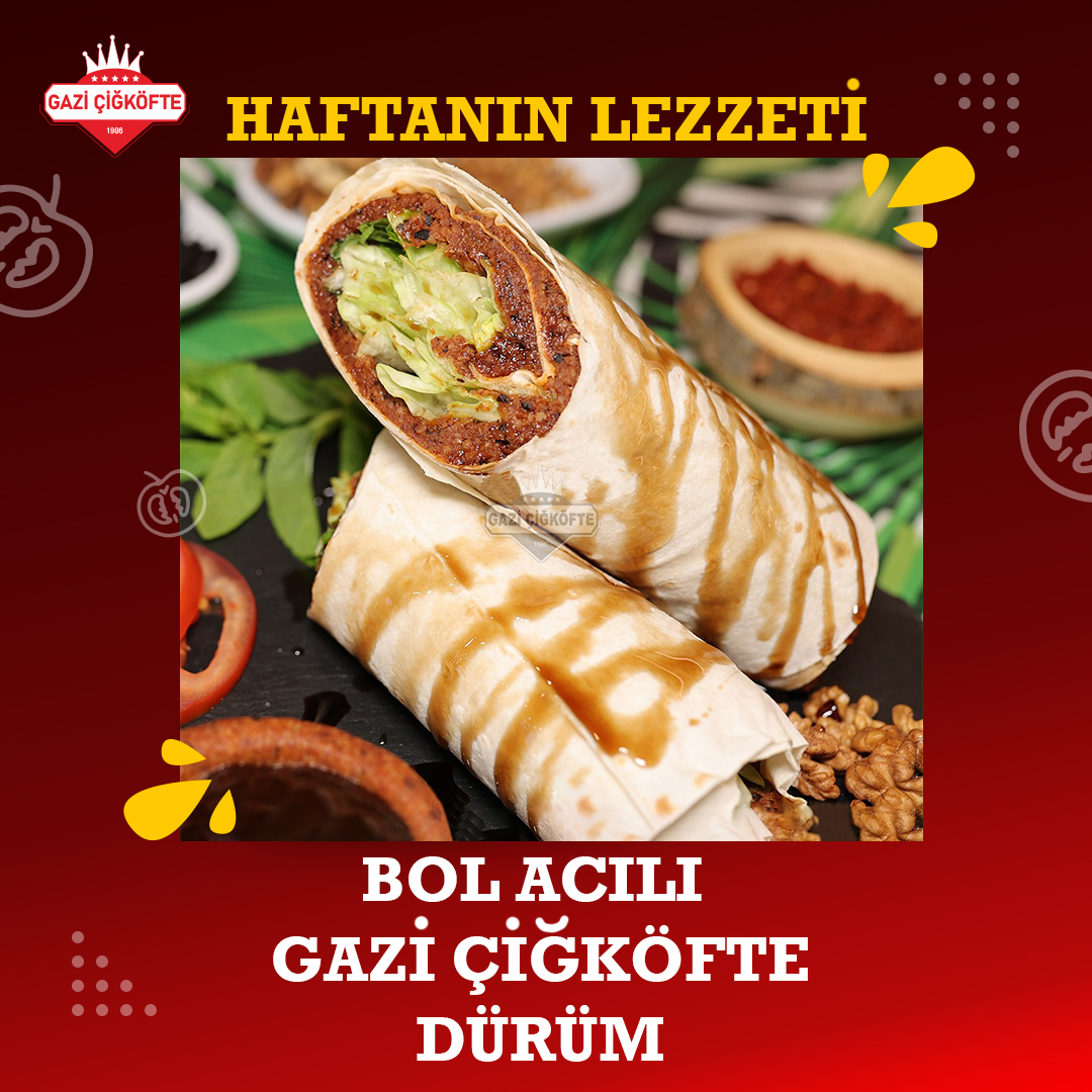 gazicigkofte's tweet photo. Bu haftanın lezzetini kaçırmayın hemen size en yakın gazi çiğköfte noktasından bu eşsiz tada ulaşabilirsiniz.
#çiğköfte #dürümçiğköfte #sıkım #sıkımporsiyon #doğal #zeytinyağı #narekşisi #limon #cigkofte #yemek #lezzet #aci #dürüm #porsiyon #ayran #salgam #şalgam #acı https://t.co/V0EX6I0t42