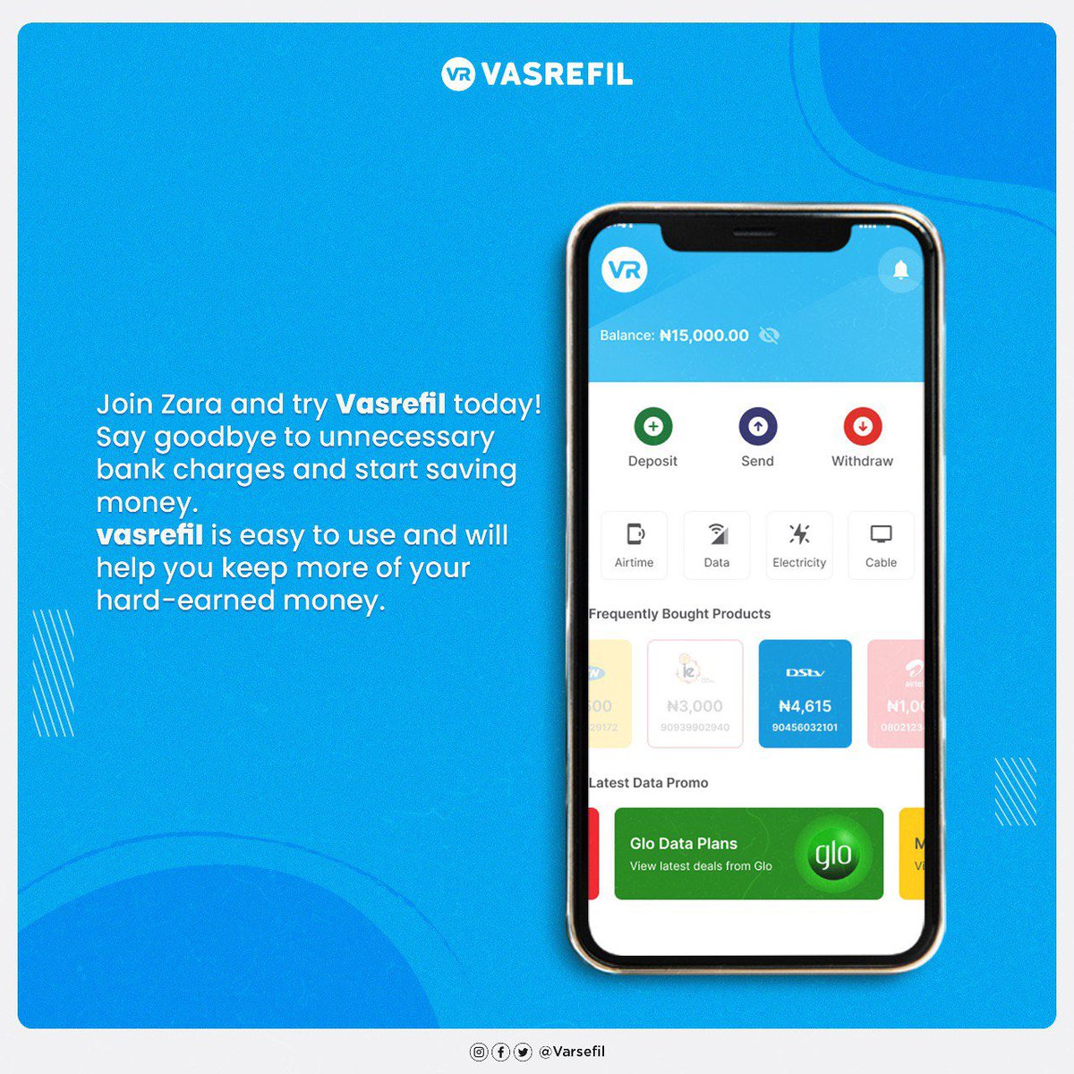 vasrefil's tweet photo. Can you relate to Zara’s story?
Stop letting your bank take your money!
Download Vasrefil App to break free from unnecessary bank fees. 💰🚫💸
#Vasrefil #Seamlesspayments #digitalbanking #mobilebanking #InternetTransactions #AirtimePurchase #nigerianbanks https://t.co/ICd22NBmBA
