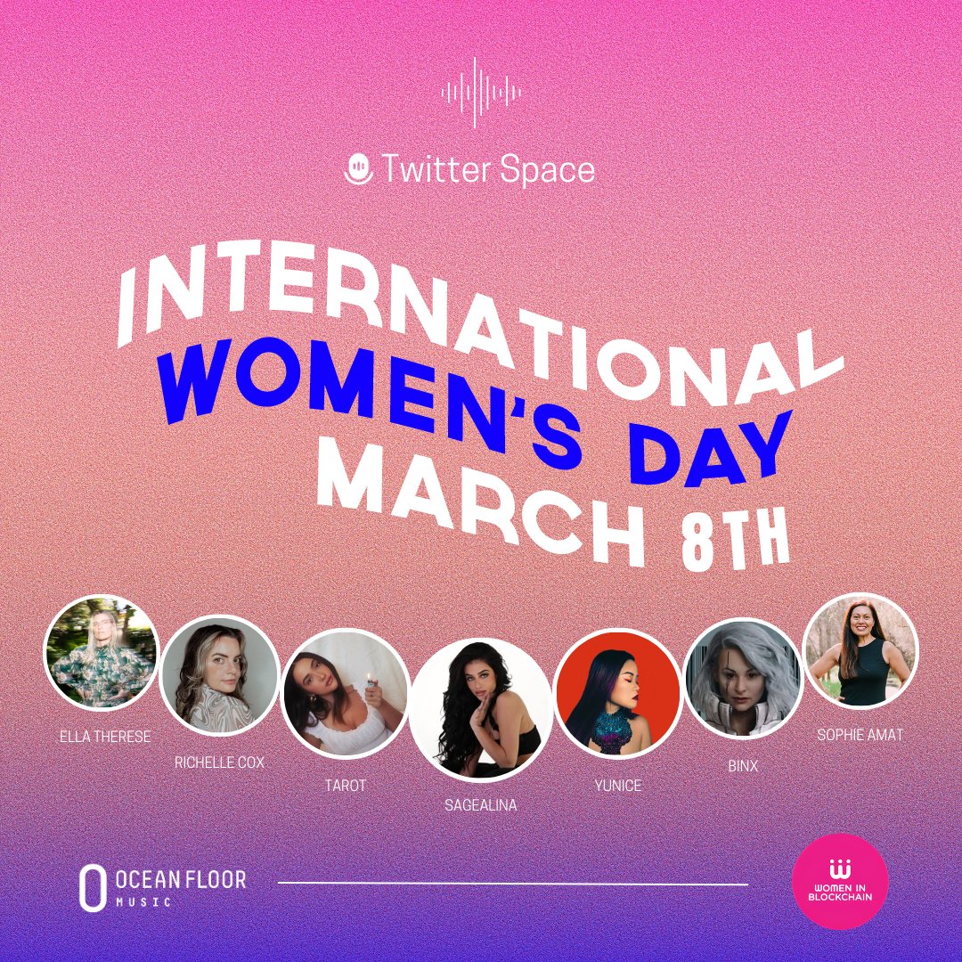 massive.fan (@massivefanhq) on Twitter photo THIS WEEK'S SPACE 🎙
Tune in to celebrate the laaaaadies that are kicking goals in Web3 and the Music Industry!
Set your reminder: x.com/i/spaces/1RDGl…
<a href="/ellatherese_/">Ella Therese</a> | <a href="/rvchellecox/">richellecox.eth 🪐</a> | <a href="/tarotsings/">Jordyn Benedict</a> | <a href="/sagesoulrich/">SAGEALINA</a> | <a href="/yunicemusic/">YUNICE</a> | <a href="/Binx3ps/">Binx- | NFT.NYC | ASTRO FEST</a> | <a href="/amat_sophie/">Sophie Amat</a> | <a href="/wibwa_org/">womeninblockchainwa</a> THIS WEEK'S SPACE 🎙
Tune in to celebrate the laaaaadies that are kicking goals in Web3 and the Music Industry!
Set your reminder: x.com/i/spaces/1RDGl…
<a href="/ellatherese_/">Ella Therese</a> | <a href="/rvchellecox/">richellecox.eth 🪐</a> | <a href="/tarotsings/">Jordyn Benedict</a> | <a href="/sagesoulrich/">SAGEALINA</a> | <a href="/yunicemusic/">YUNICE</a> | <a href="/Binx3ps/">Binx- | NFT.NYC | ASTRO FEST</a> | <a href="/amat_sophie/">Sophie Amat</a> | <a href="/wibwa_org/">womeninblockchainwa</a>