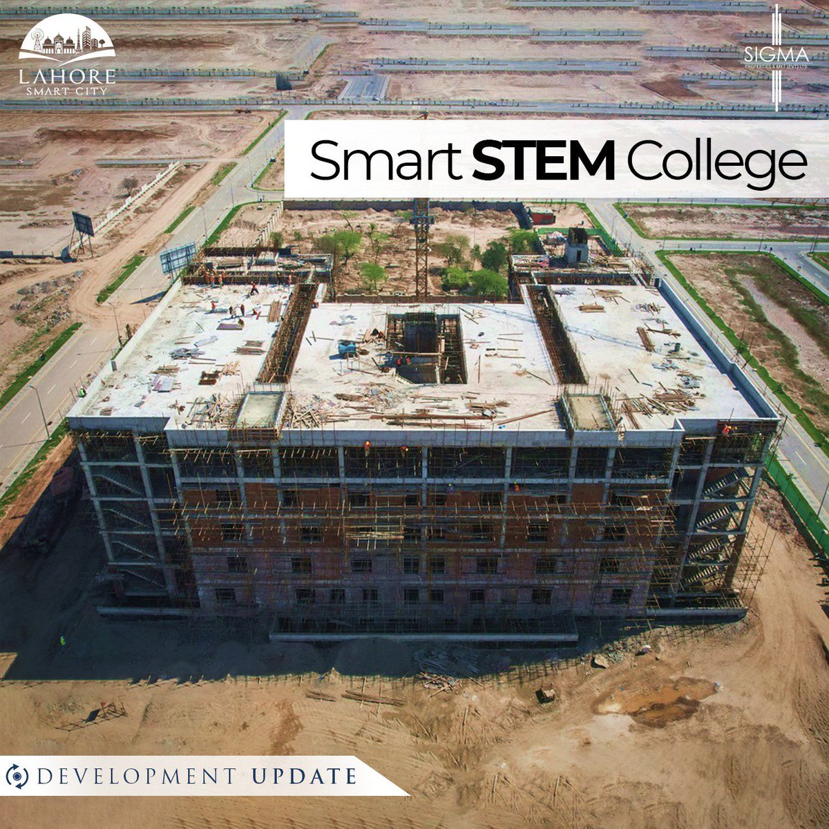 sigma_property's tweet photo. Lahore Smart City is rapidly developing. You can see updated views of Smart STEM College and the Overhead Water Tank. Invest now, and live a special life among beautiful sceneries.
 #LahoreSmartCity #SmartCity #LSC #Lahore #electricvehicles #lahoresmartcityupdates #residential https://t.co/mRRxqvcfFn