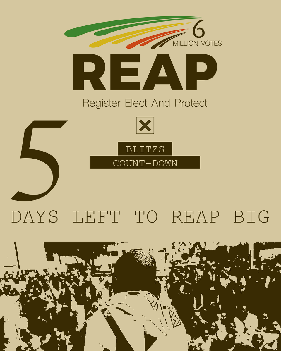 Behold! The opportune moment is nigh, the time to register millions and make our voices heard. ZEC has initiated a voter registration blitz from 12-21 March. Let us seize this momentous occasion and #REAP_zw with full fervor!' #RegisterToVote #Zimbabwe #PoliticalParticipation