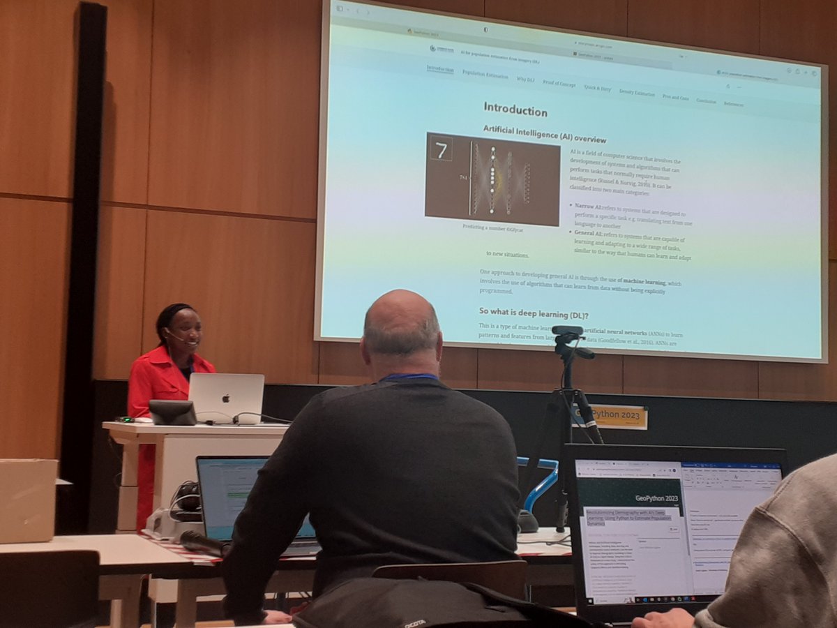 MSc_CDE's tweet image. Proud to see our #student Lisah presenting #research at #GeoPython 2023. Revolutionizing Demography with AI’s Deep Learning: Using Python to Estimate Population Dynamics #artificialintelligence #Copernicus #DigitalEarth #GeoDataScience #MSc #PLUS #UBS #WomeninCopernicus