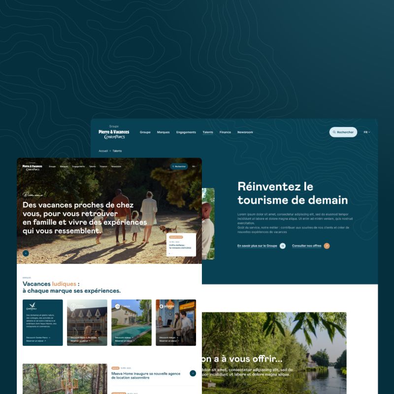 fidesio's tweet photo. 📣 Nouvelle réalisation : le Groupe Pierre &amp; Vacances - Center Parcs (@GroupePVCP) nous a mandatés pour la refonte de son site corporate dans le cadre de sa nouvelle stratégie de croissance 🚀
https://t.co/0Y9LOkIJ5i https://t.co/TPsV5ZOe3W