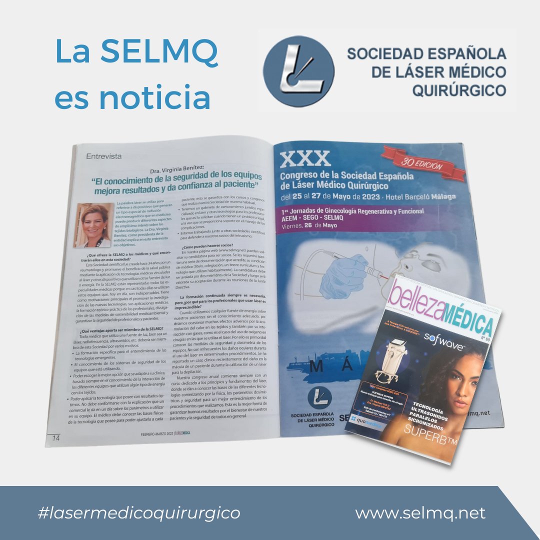 SELMQ (Sociedad Española Láser Médico Quirúrgico) (@selmqlaser) on Twitter photo 😍<a href="/belleza_MEDICA/">bellezaMÉDICA</a> se hace eco de la intervención de <a href="/SelmqLaser/">SELMQ (Sociedad Española Láser Médico Quirúrgico)</a> en el 38 Congreso de la <a href="/SEMEstetica/">SEME</a> #SEME2023 con el artículo de la <a href="/dravbenitez/">dravbenitez</a>, presidenta de la <a href="/SelmqLaser/">SELMQ (Sociedad Española Láser Médico Quirúrgico)</a>:
"el conocimiento seguridad equipos genera confianza"
🆕selmq.net/2-uncategorise…
#lasermedicoquirurgico 😍<a href="/belleza_MEDICA/">bellezaMÉDICA</a> se hace eco de la intervención de <a href="/SelmqLaser/">SELMQ (Sociedad Española Láser Médico Quirúrgico)</a> en el 38 Congreso de la <a href="/SEMEstetica/">SEME</a> #SEME2023 con el artículo de la <a href="/dravbenitez/">dravbenitez</a>, presidenta de la <a href="/SelmqLaser/">SELMQ (Sociedad Española Láser Médico Quirúrgico)</a>:
"el conocimiento seguridad equipos genera confianza"
🆕selmq.net/2-uncategorise…
#lasermedicoquirurgico