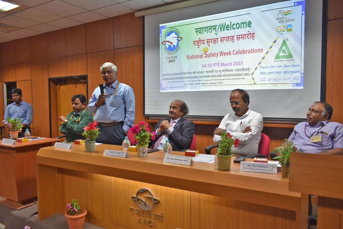 arci_res_in's tweet photo. #ARCI celebrated #NationalSafetyDay on 6th March 2023. Safety pledge was administered and Prof.Ganapati D. Yadav, #NationalScienceChair (#SERB/DST/GoI), Former VC, ICT, Mumbai and Padmashri Awardee delivered the Safety Day lecture followed by interactive session. @IndiaDST https://t.co/eui6Iwi1Vr