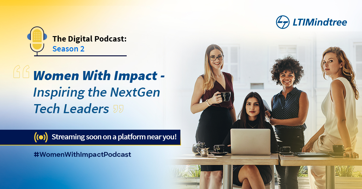 ltm_ofcl's tweet photo. Get ready for an exciting new season of our podcast - #WomenWithImpact featuring women leaders in the digital space. Join Priyanka Hegde and Ramesh Revuru as they discuss their tech journeys, industry trends &amp; more! Stay tuned, streaming on all platforms soon. #LTIMindtree https://t.co/1EbIwMgLZS
